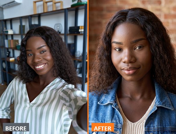 Headshot before and after