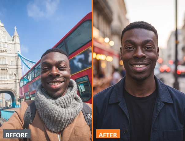 Headshot before and after