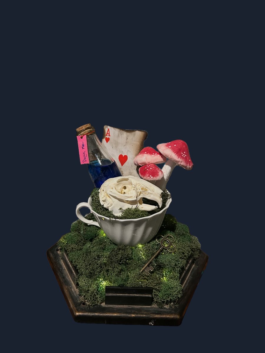 The same piece with the background removed cleanly, on a plain dark ground