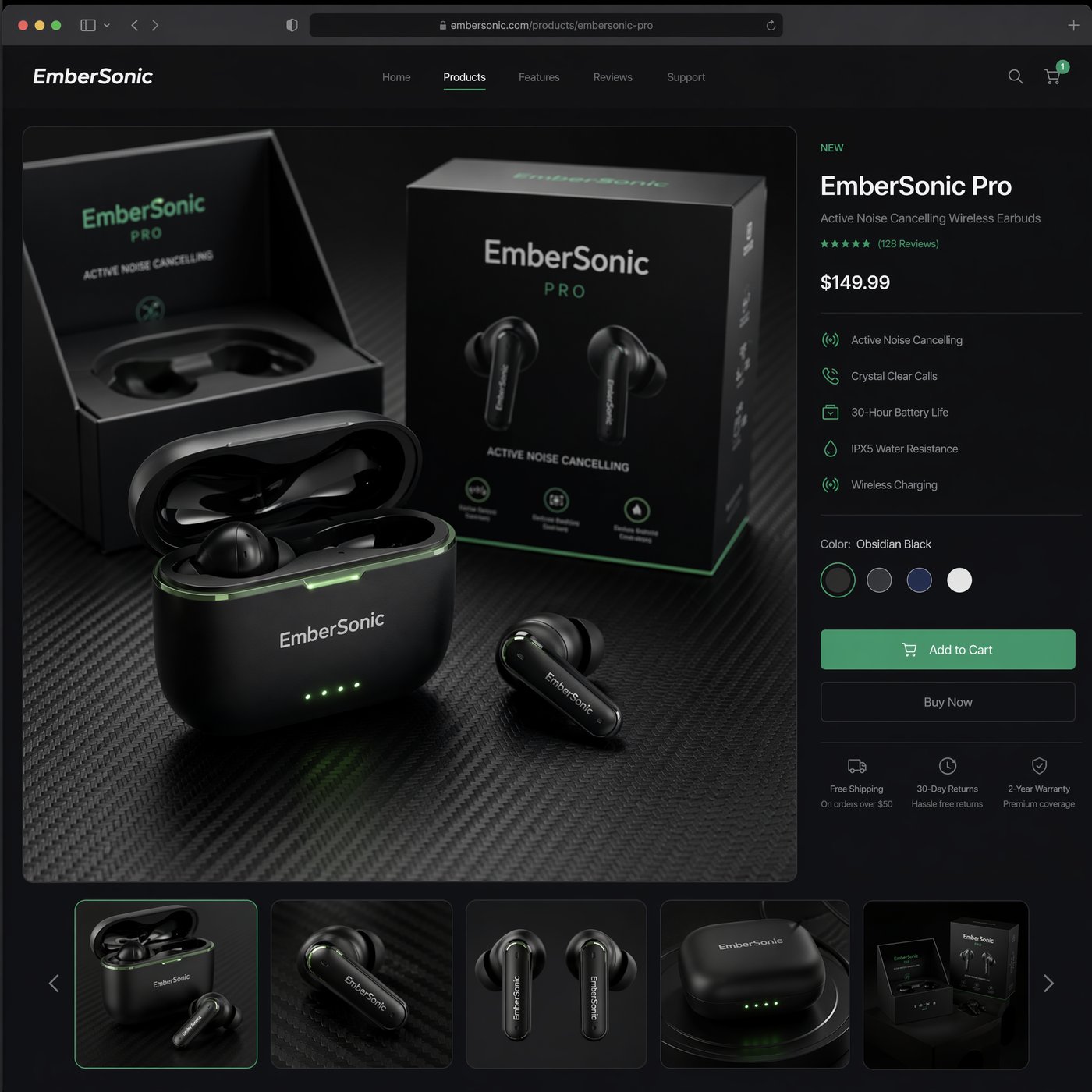 EmberSonic earbuds product photo