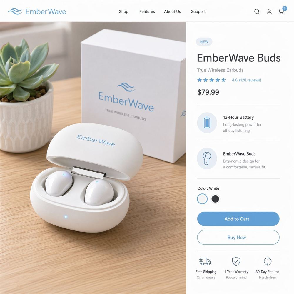 EmberWave earbuds product photo